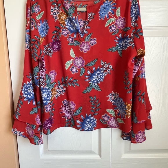 Adrienne Vittadini Floral Blouse Size Large EUC - Picture 5 of 10